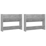 Vidaxl armoires � chaussures murales 2 pcs gris b�ton 80x18x60 cm