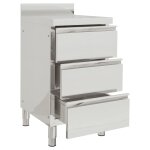 Vidaxl armoire de cuisine commerciale avec 3 tiroirs acier inoxydable