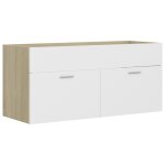 Vidaxl armoire d'vier blanc et chne sonoma 100x38, 5x46 cm agglomr