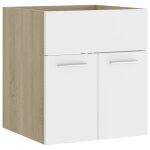 Vidaxl armoire d'�vier blanc et ch�ne sonoma 41x38, 5x46 cm agglom�r�