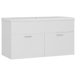 Vidaxl armoire d'vier avec lavabo intgr blanc agglomr