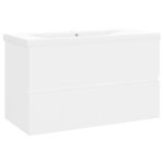 Vidaxl armoire d'vier avec lavabo intgr blanc agglomr