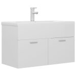 Vidaxl armoire d'évier avec lavabo intégré blanc brillant aggloméré Vidaxl armoire d'évier avec lavabo intégré blanc brillant aggloméré