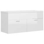 Vidaxl armoire d'vier avec lavabo intgr blanc brillant agglomr