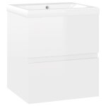 Vidaxl armoire d'vier avec lavabo intgr blanc brillant agglomr