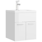 Vidaxl armoire d'�vier avec lavabo int�gr� blanc brillant agglom�r�