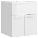 Vidaxl armoire d'vier avec lavabo intgr blanc brillant agglomr