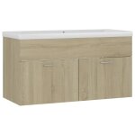 Vidaxl armoire d'vier avec lavabo intgr chne sonoma agglomr