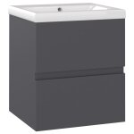 Vidaxl armoire d'vier avec lavabo intgr gris agglomr