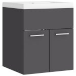 Vidaxl armoire d'vier avec lavabo intgr gris agglomr