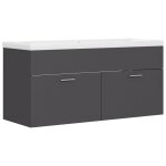Vidaxl armoire d'vier avec lavabo intgr gris agglomr