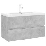 Vidaxl armoire d'évier avec lavabo intégré gris béton aggloméré Vidaxl armoire d'évier avec lavabo intégré gris béton aggloméré