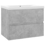 Vidaxl armoire d'vier avec lavabo intgr gris bton agglomr