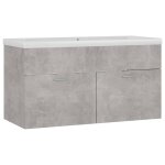 Vidaxl armoire d'vier avec lavabo intgr gris bton agglomr