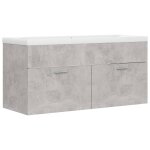Vidaxl armoire d'vier avec lavabo intgr gris bton agglomr