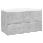 Vidaxl armoire d'vier avec lavabo intgr gris bton agglomr