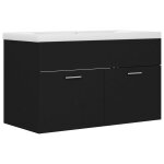 Vidaxl armoire d'vier avec lavabo intgr noir agglomr