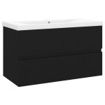 Vidaxl armoire d'vier avec lavabo intgr noir agglomr