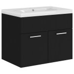 Vidaxl armoire d'vier avec lavabo intgr noir agglomr