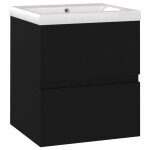 Vidaxl armoire d'vier avec lavabo intgr noir agglomr