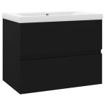 Vidaxl armoire d'vier avec lavabo intgr noir agglomr