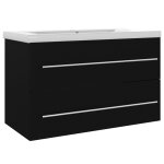 Vidaxl armoire d'vier avec lavabo intgr noir agglomr