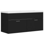 Vidaxl armoire d'vier avec lavabo intgr noir agglomr