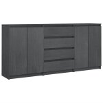 Vidaxl armoires latrales 3 pcs gris bois de pin massif