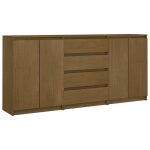 Vidaxl armoires latrales 3 pcs marron miel bois de pin massif
