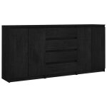 Vidaxl armoires latérales 3 pcs noir bois de pin massif Vidaxl armoires latérales 3 pcs noir bois de pin massif