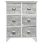 Vidaxl armoire latérale avec 6 tiroirs gris 60x30x75 cm bois paulownia Vidaxl armoire latérale avec 6 tiroirs gris 60x30x75 cm bois paulownia