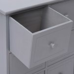 Vidaxl armoire latrale avec 6 tiroirs gris 60x30x75 cm bois paulownia