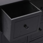 Vidaxl armoire latrale et 6 tiroirs noir 60x30x75 cm bois paulownia