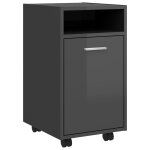 Vidaxl armoire latrale avec roues gris brillant 33x38x60 cm agglomr