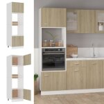 Vidaxl armoire � micro - ondes ch�ne sonoma 60x57x207 cm agglom�r�