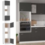 Vidaxl armoire � micro - ondes gris 60x57x207 cm agglom�r�