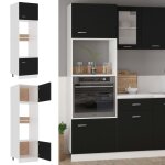 Vidaxl armoire � micro - ondes noir 60x57x207 cm agglom�r�