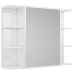 Vidaxl armoire à miroir de bain blanc brillant 80x20, 5x64 cm aggloméré Vidaxl armoire à miroir de bain blanc brillant 80x20, 5x64 cm aggloméré