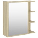 Vidaxl armoire  miroir de bain chne sonoma 62, 5x20, 5x64 cm agglomr