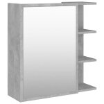 Vidaxl armoire  miroir de bain gris bton 62, 5x20, 5x64cm agglomr