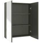 Vidaxl armoire  miroir de salle de bain 60x15x75 cm mdf gris