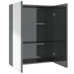 Vidaxl armoire  miroir de salle de bain 60x15x75 cm mdf gris brillant