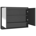 Vidaxl armoire  miroir de salle de bain 80x15x60 cm mdf anthracite