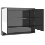 Vidaxl armoire  miroir de salle de bain 80x15x60 cm mdf gris brillant