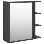 Vidaxl armoire  miroir de salle de bain gris 62, 5x20, 5x64cm agglomr