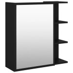 Vidaxl armoire  miroir de salle de bain noir 62, 5x20, 5x64cm agglomr