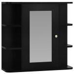 Vidaxl armoire  miroir de salle de bain noir 66x17x63 cm mdf