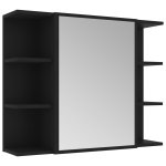 Vidaxl armoire à miroir de salle de bain noir 80x20, 5x64 cm aggloméré Vidaxl armoire à miroir de salle de bain noir 80x20, 5x64 cm aggloméré
