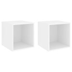 Vidaxl armoires murales 2 pcs blanc 37x37x37 cm agglomr
