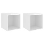 Vidaxl armoires murales 2 pcs blanc brillant 37x37x37 cm agglomr